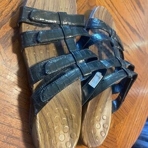 VIONIC Slide Sandals PORTO Orthaheel Black WOMENS SIZE 10